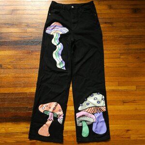 Ragstock "machine": Pastel Neon Mushroom UFO Jeans SZ: 11